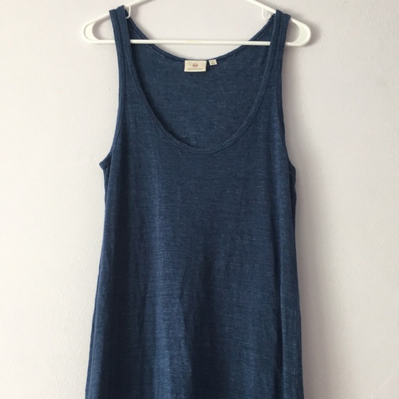 🍉 AG Adriano Goldschmied Blue Midi Linen Dress Small - Picture 2 of 11